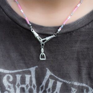 Equestrian stirrup necklace. Handmade.